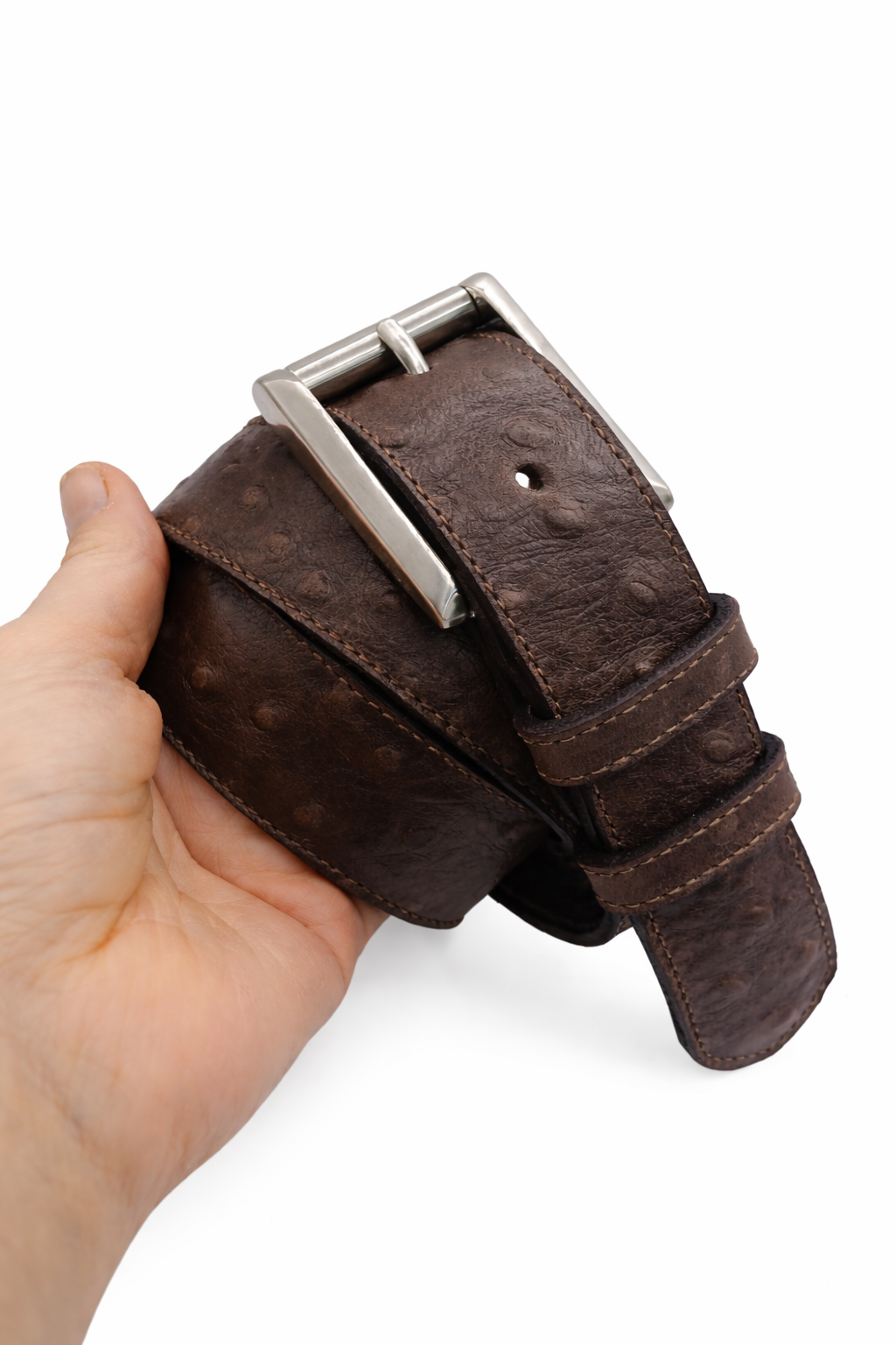 ceinture struzzo brun