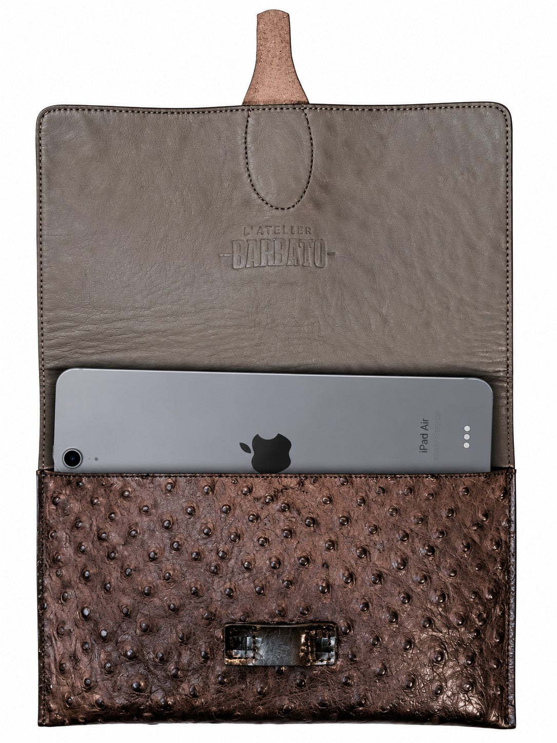 étui Ipad autruche noir