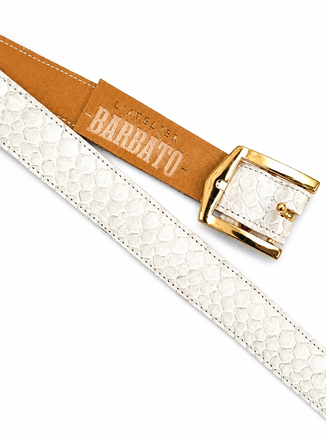 ceinture python gris clair
