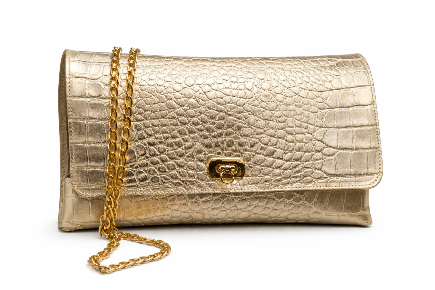 CELIA gold croc